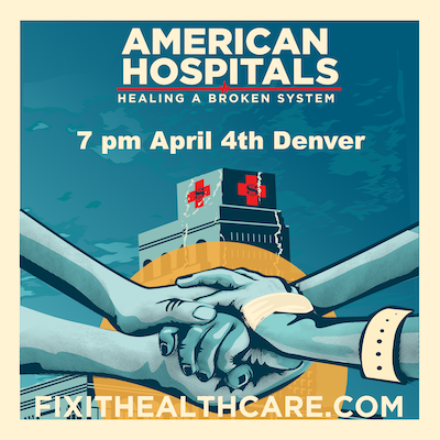 Smiling people hold signs for Improved medicare for All